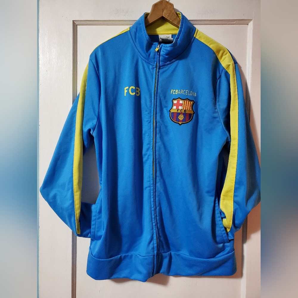 ⚽️Men's FIFA Vintage FC Barcelona Soccer Sports Team Jacket💙💛